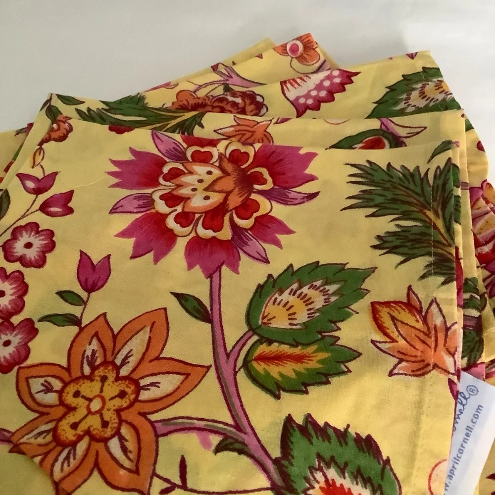 SUMMER April Cornell 100% cotton tablecloth and 8 napkins! - Picture 3 of 7